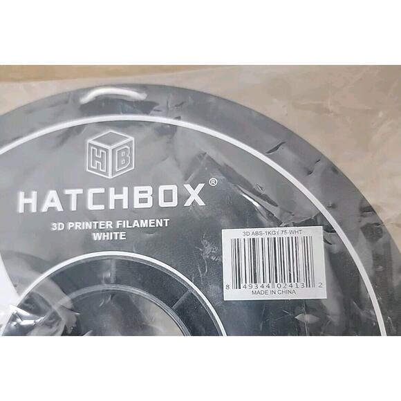 HATCHBOX ABS 1.75 mm 3D Printer Filament, 1KG Spool True White 3DABS1KG1.75WHT - Picture 3 of 7